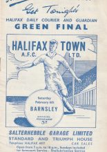 Halifax Town v Barnsley 06-Feb-1960