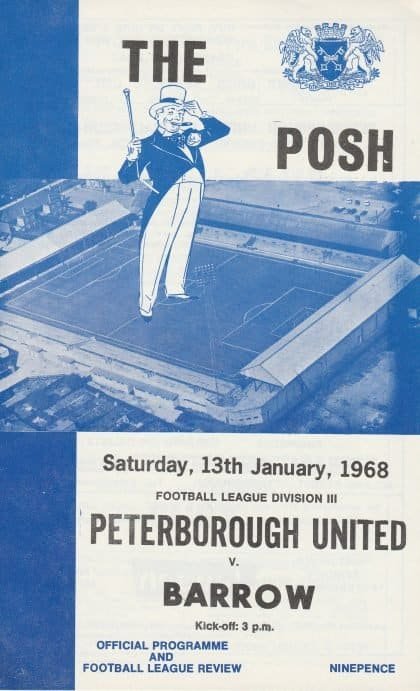 Peterborough United v Barrow  13-Jan-1968