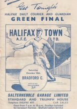 Halifax Town v Bradford City  10-Oct-1958