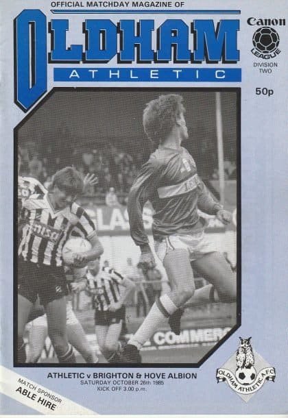 Oldham Athletic v Brighton & Hove Albion 26-Oct-1985