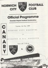 Norwich City Reserves v Brighton & Hove Albion Reserves 02-May-1989