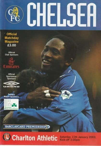 Chelsea v Charlton Athletic 11-Jan-2003