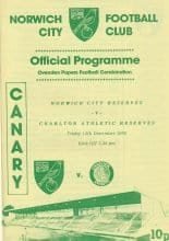 Norwich City Reserves v Charlton Athletic Reserves  14-Dec-1990