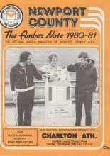 Newport County v Charlton Athletic  19-Aug-1980