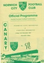 Norwich City Reserves v Chelsea Reserves 15-Nov-1991