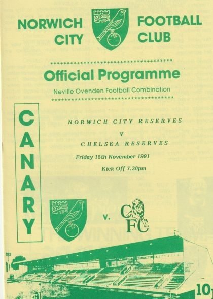 Norwich City Reserves v Chelsea Reserves 15-Nov-1991