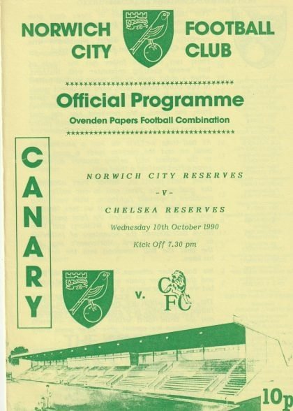 Norwich City Reserves v Chelsea Reserves 10-Oct-1990