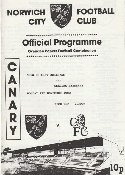 Norwich City Reserves v Chelsea Reserves 07-Nov-1988