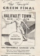 Halifax Town v Colchester United 13-Dec-1958