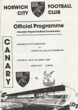 Norwich City Reserves v Crystal Palace Reserves 18-Oct-1988
