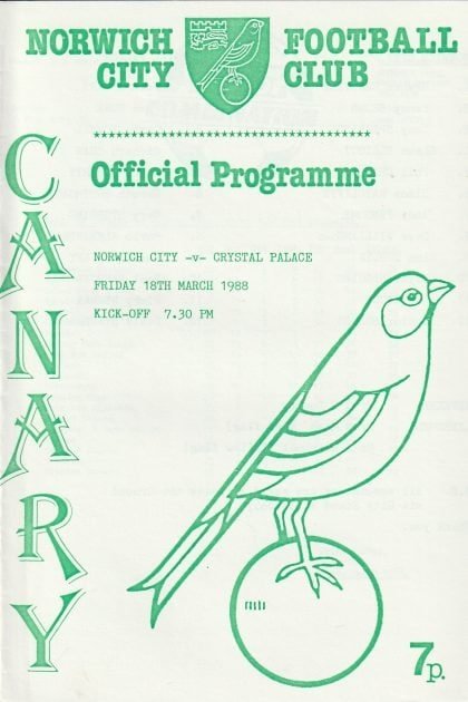 Norwich City Reserves v Crystal Palace Reserves 18-Mar-1988