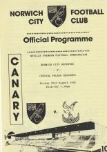 Norwich City Reserves v Crystal Palace Reserves  23-Aug-1991
