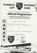 Norwich City Reserves v Crystal Palace Reserves 03-Nov-1989