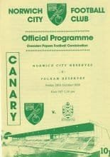 Norwich City Reserves v Fulham Reserves  26-Oct-1990