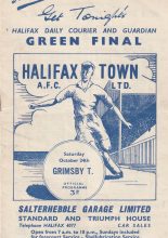 Halifax Town v Grimsby Town  24-Oct-1959