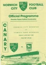 Norwich City Reserves v Ipswich Town Reserves 10-May-1991