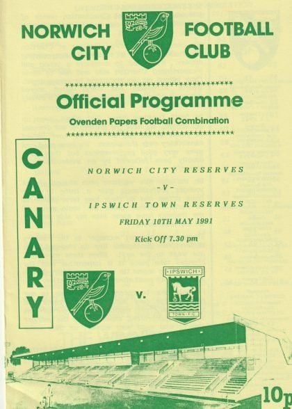 Norwich City Reserves v Ipswich Town Reserves 10-May-1991
