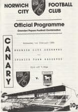 Norwich City Reserves v Ipswich Town Reserves 01-Feb-1989