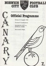Norwich City Reserves v Ipswich Town Reserves 22-Aug-1986