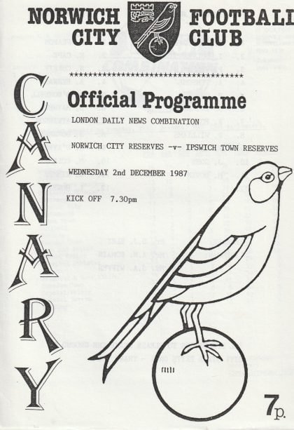 Norwich City Reserves v Ipswich Town Reserves 02-Dec-1987