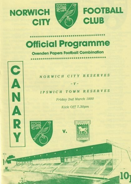 Norwich City Reserves v Ipswich Town Reserves 02-Mar-1990