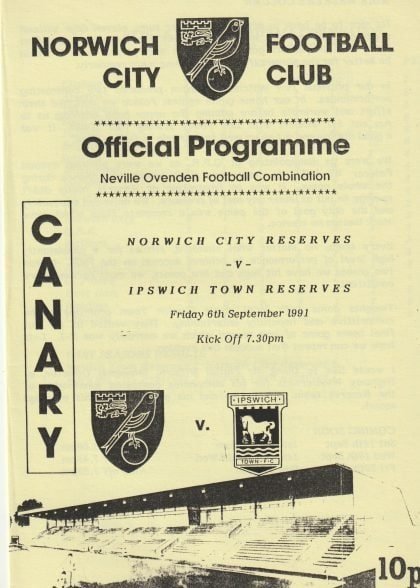 Norwich City Reserves v Ipswich Town Reserves  06-Sep-1991