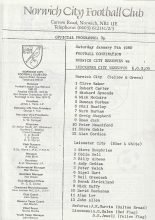 Norwich City Reserves v Leicester City Reserves  05-Jan-1980
