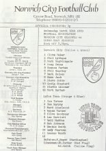 Norwich City Reserves v Luton Town Reserves  12-Mar-1980