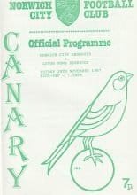 Norwich City Reserves v Luton Town Reserves  20-Nov-1987