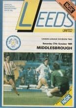 Leeds United v Middlesbrough  27-Oct-1984