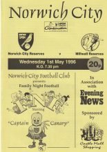 Norwich City Reserves v Millwall Reserves  01-May-1996