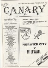Norwich City Reserves v Millwall Reserves  02-Apr-1984