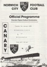 Norwich City Reserves v Millwall Reserves  03-Jan-1989