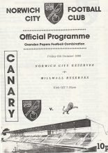 Norwich City Reserves v Millwall Reserves  06-Oct-1989