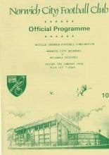 Norwich City Reserves v Millwall Reserves  07-Jan-1994