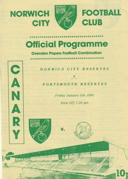 Norwich City Reserves v Portsmouth Reserves  05-Jan-1990