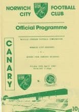 Norwich City Reserves v Queens Park Rangers Reserves  10-Apr-1992