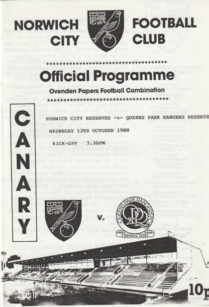Norwich City Reserves v Queens Park Rangers Reserves  12-Oct-1988
