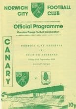 Norwich City Reserves v Reading Reserves  14-Sep-1990