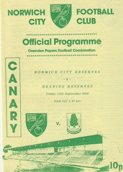 Norwich City Reserves v Reading Reserves  14-Sep-1990