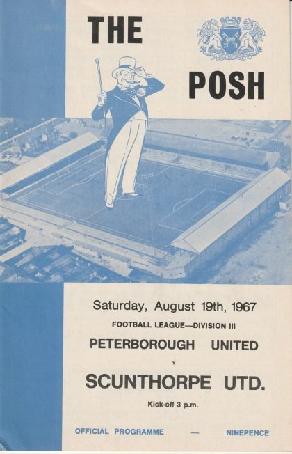 Peterborough United v Scunthorpe United  19-Aug-1967