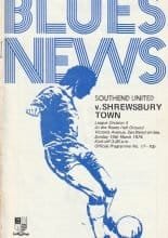 Southend United v Shrewsbury Town  10-Mar-1974