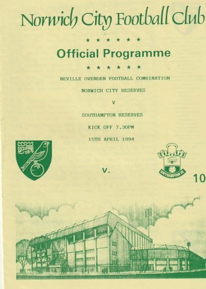 Norwich City Reserves v Southampton Reserves  15-Apr-1994