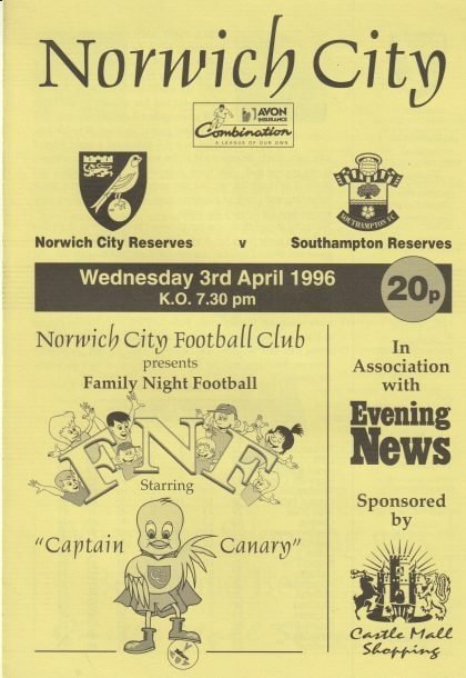 Norwich City Reserves v Southampton Reserves  03-Apr-1996