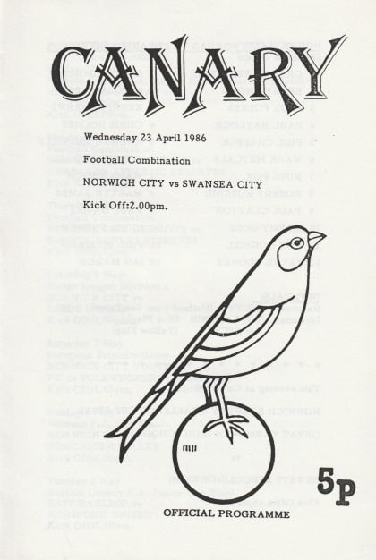 Norwich City Reserves v Swansea City Reserves  23-Apr-1986