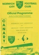 Norwich City Reserves v Swindon Town Reserves  04-Oct-1991