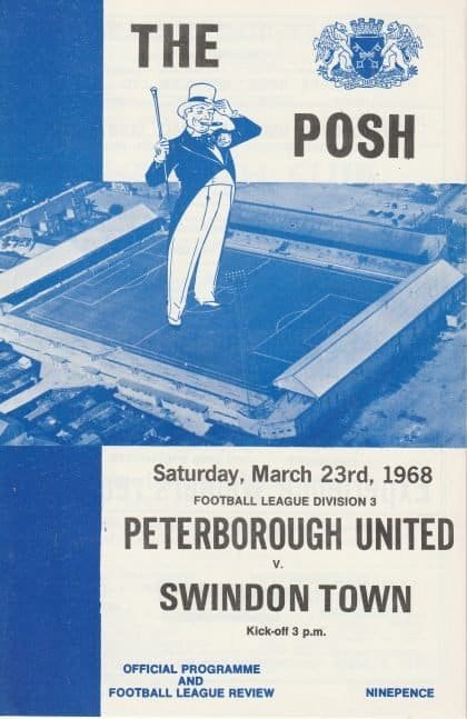 Peterborough United v Swindon Town 23-Mar-1968