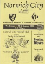 Norwich City Reserves v Swindon Town Reserves  23-Aug-1995