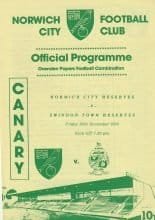 Norwich City Reserves v Swindon Town Reserves  28-Dec-1990