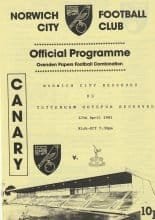 Norwich City Reserves v Tottenham Hotspur Reserves  12-Apr-1991